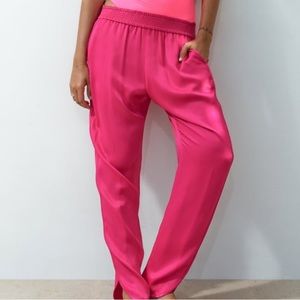 Zara Satin Effect Slit Hem Pant. NWT.